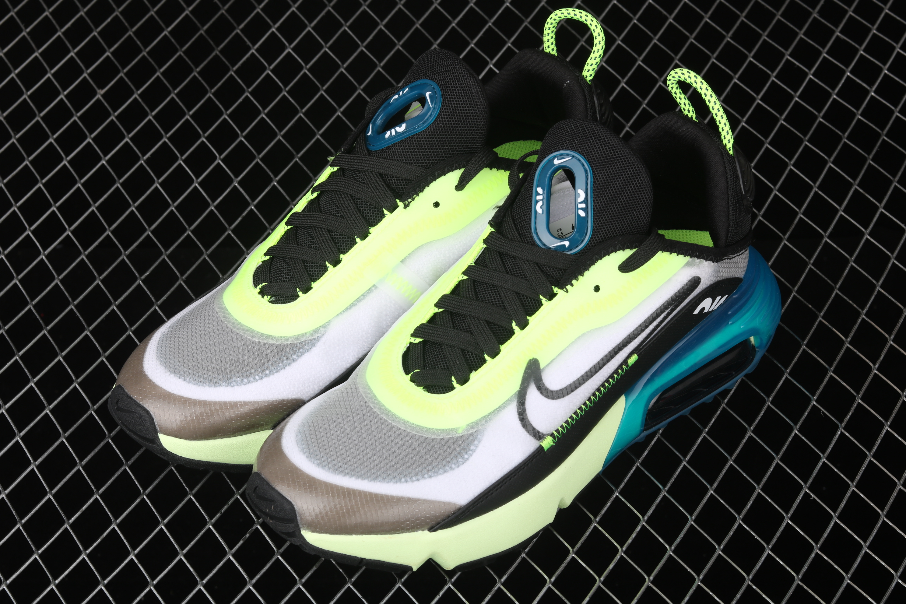 Nike Air Max 2090 White Black Blue Green Shoes - Click Image to Close